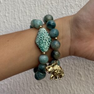 Pulsera de piedras con elefante